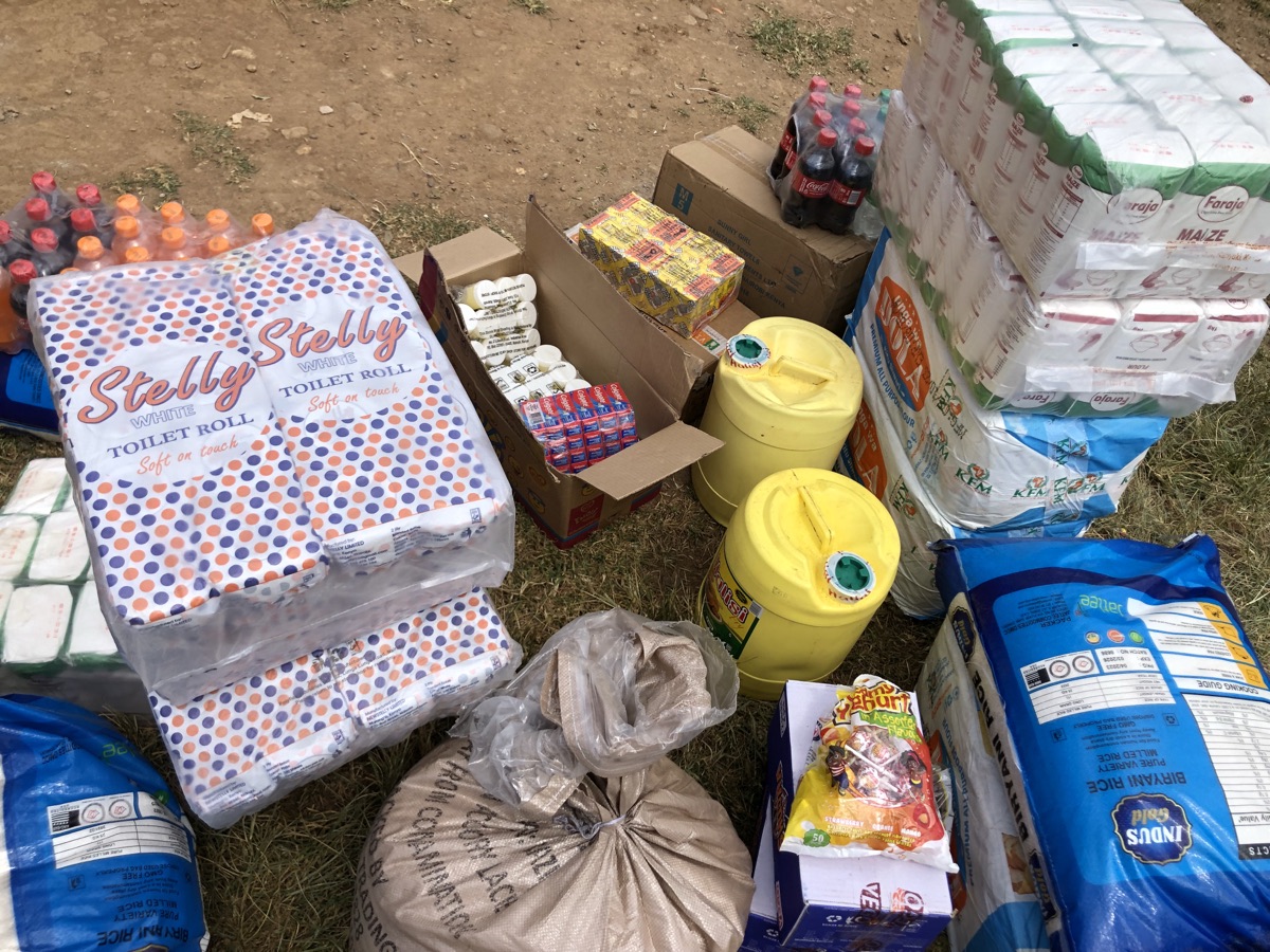 Food and dignity-kit supplies ready for distribution